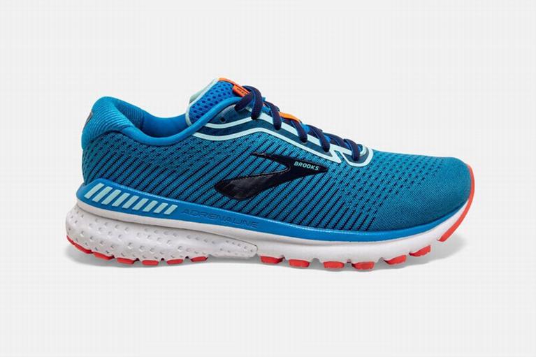 Brooks Adrenaline GTS 20 Women's Road Running Shoes - Coral/Blue/Navy (24690-NARJ)